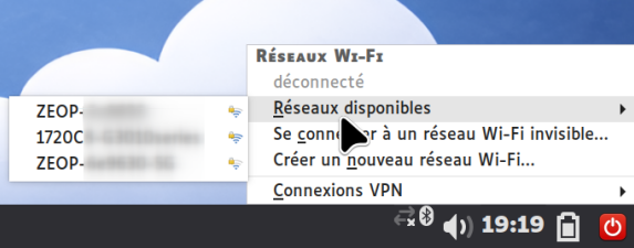 Liste des réseaux Wi-Fi disponibles